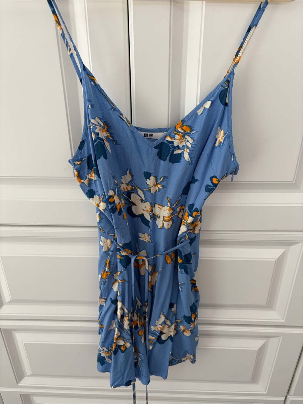 Uniqlo Blue Floral Super Lightweight One-Piece Romper -